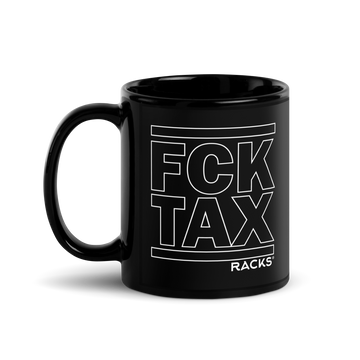 FCK TAX Outline white mug