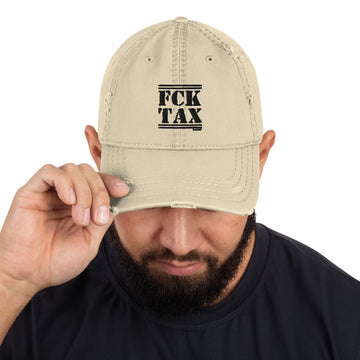 Gorra desgastada FCK TAX Negro