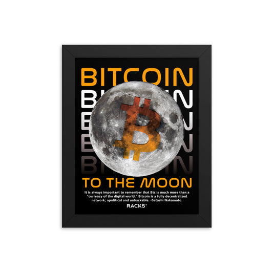 Póster BTC To the Moon con marco