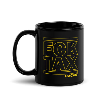 FCK TAX Outline yellow mug