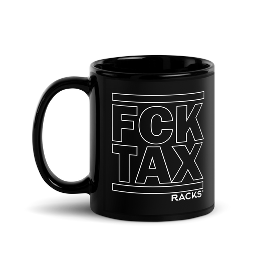 FCK TAX Outline white mug