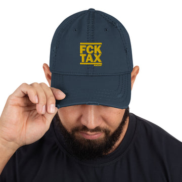 Gorra desgastada FCK TAX Amarillo