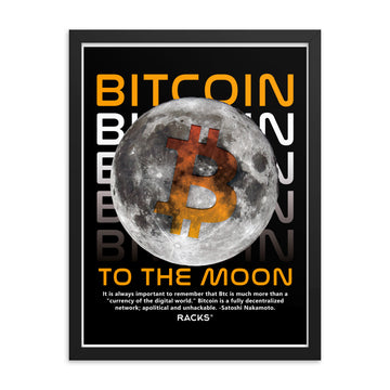 Póster BTC To the Moon con marco