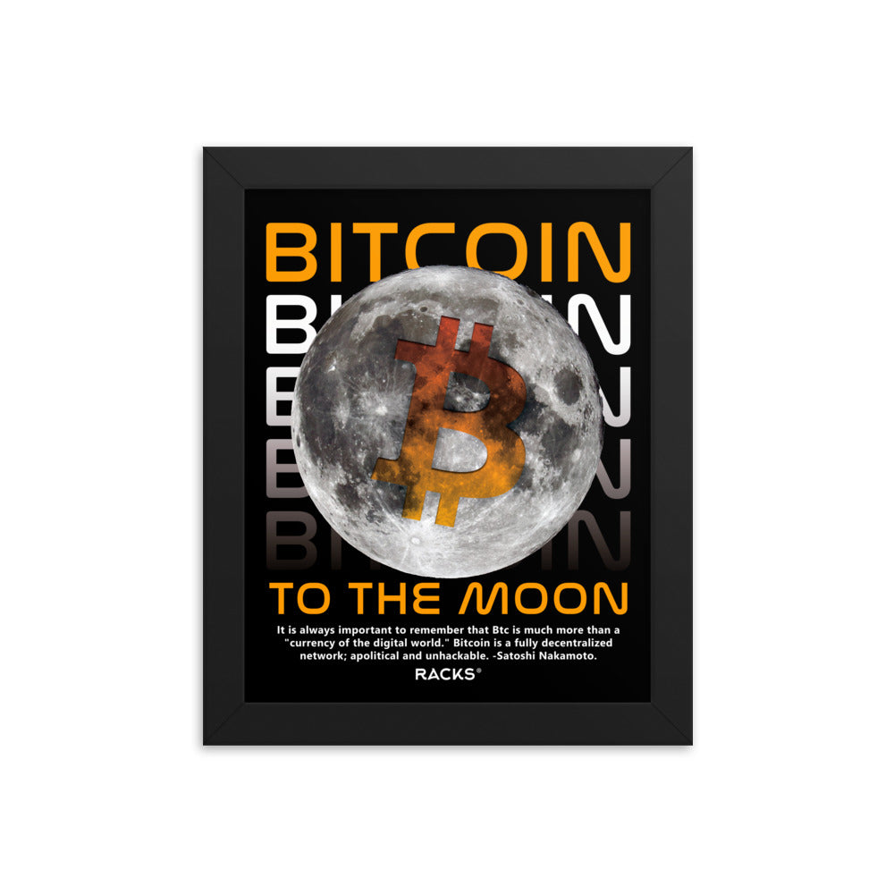 Póster BTC To the Moon con marco