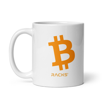 BTC Taza blanca brillante